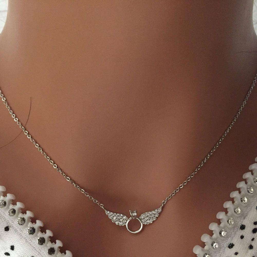 سلسال تيفاني جناح زركون صغير سلسال tiffany