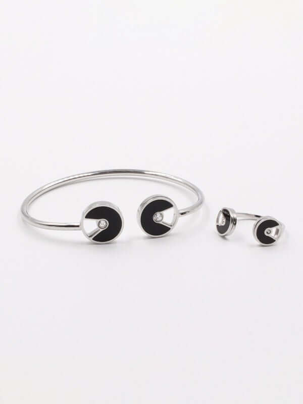 اسواره وخاتم كارتير ملون اسواره CARTIER اسود فضي