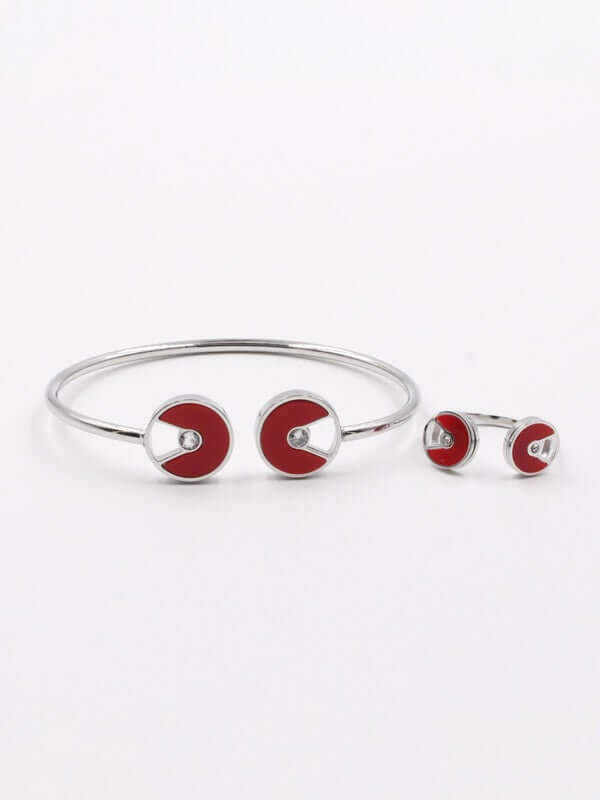 اسواره وخاتم كارتير ملون اسواره CARTIER احمر فضي