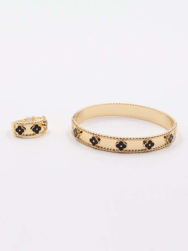 اسواره وخاتم فان كليف بانقل ملونه اسواره van cleef اسود 7