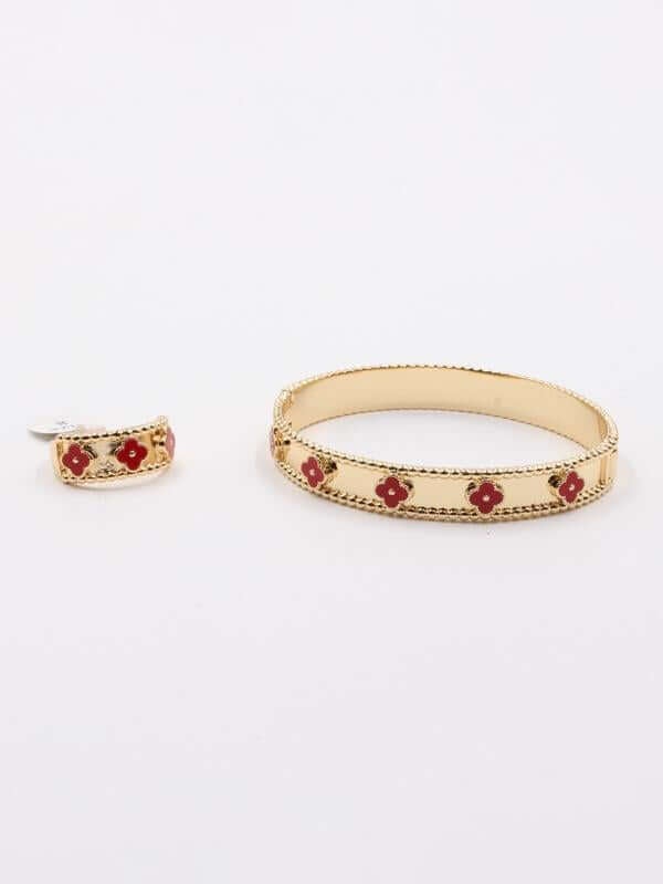 اسواره وخاتم فان كليف بانقل ملونه اسواره van cleef احمر 8