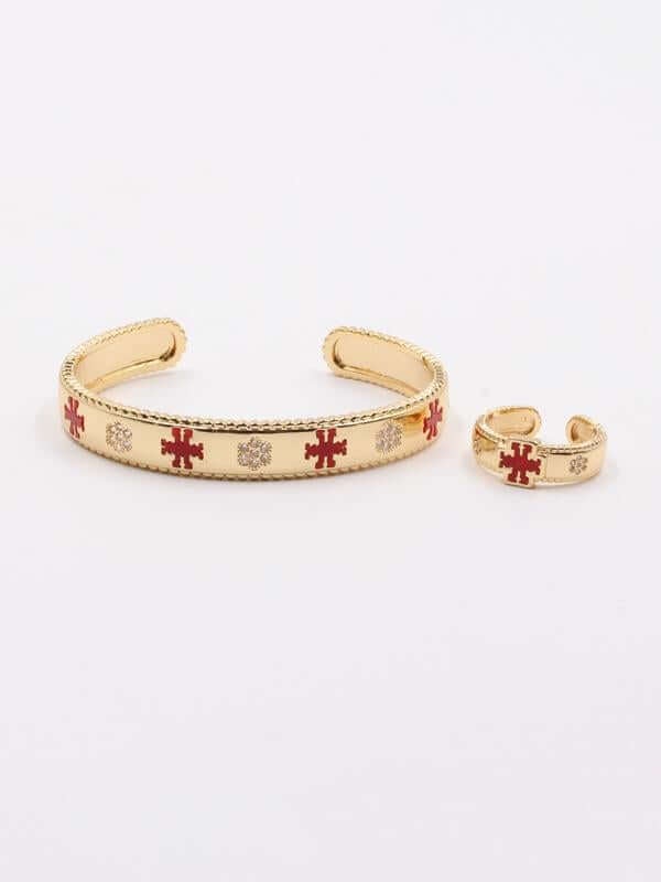 اسواره وخاتم توري بورش ملونه اسواره tory burch احمر