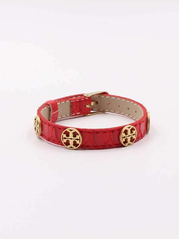 اسوارة توري بوريش جلد اسواره tory burch احمر