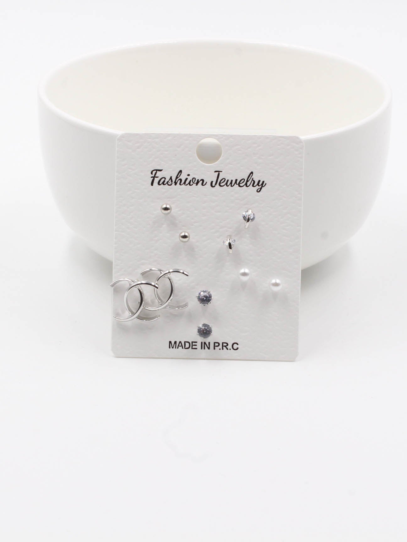 Chanel Earrings Set - مجموعة شانيل حلق حلق chanel فضي