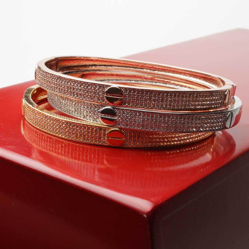 اساور وخواتم كارتير مرصعه بالزركون اسواره ماركه متوفر 1 لون