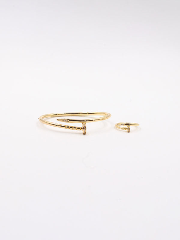 Cartier nail bracelet with ring - أسوارة كارتير مسمار مع خاتم اسواره CARTIER ذهبي 7