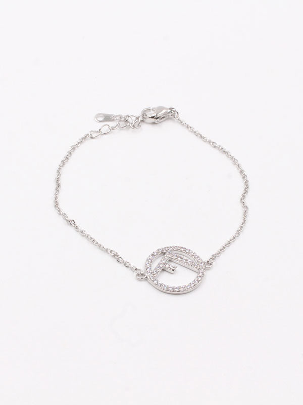 Fendi soft cubic zirconia bracelet - أسوارة فندي ناعمة زركون اسواره fendi فضي