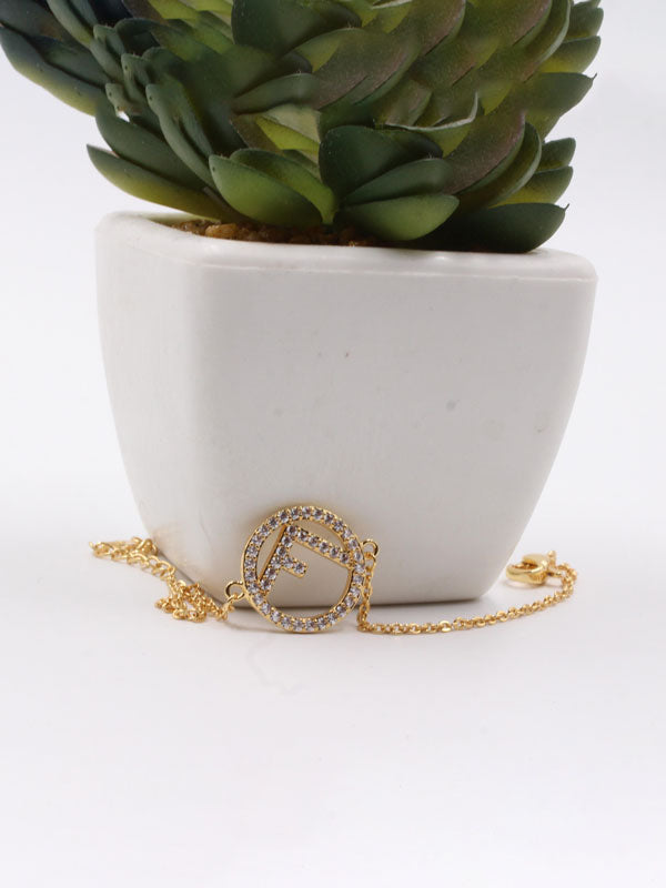 Fendi soft cubic zirconia bracelet - أسوارة فندي ناعمة زركون اسواره fendi