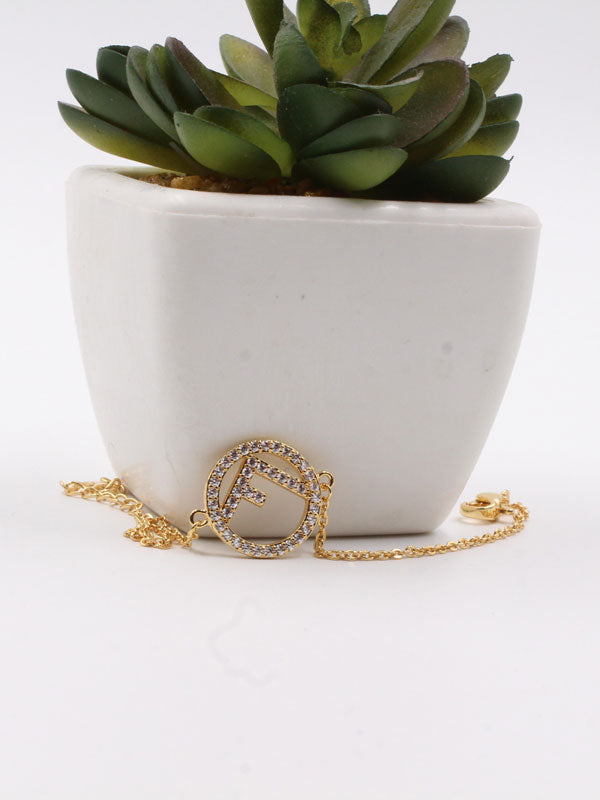 Fendi soft cubic zirconia bracelet - أسوارة فندي ناعمة زركون اسواره fendi