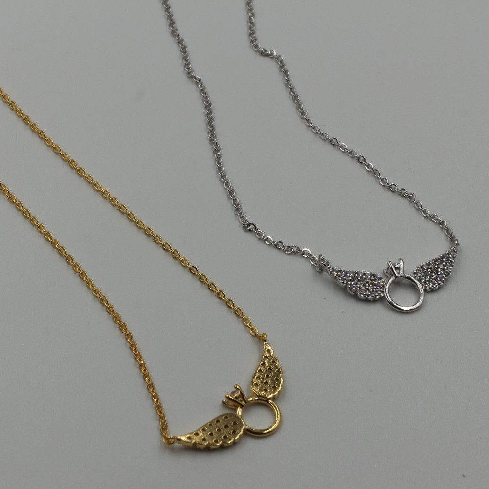 سلسال تيفاني جناح زركون صغير سلسال tiffany