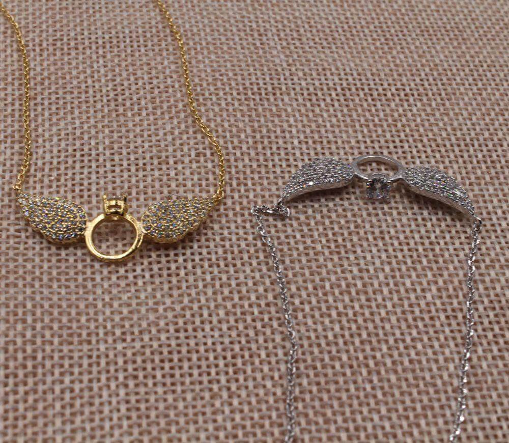 سلسال تيفاني جناح زركون كبير سلسال tiffany
