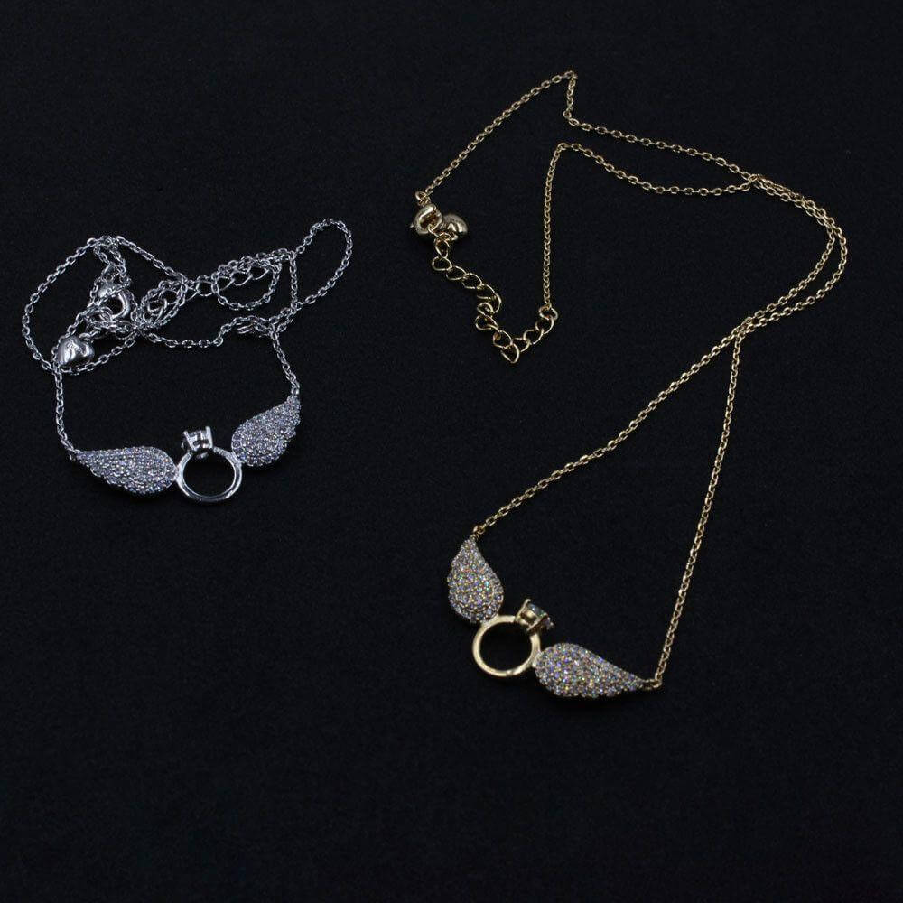 سلسال تيفاني جناح زركون كبير سلسال tiffany