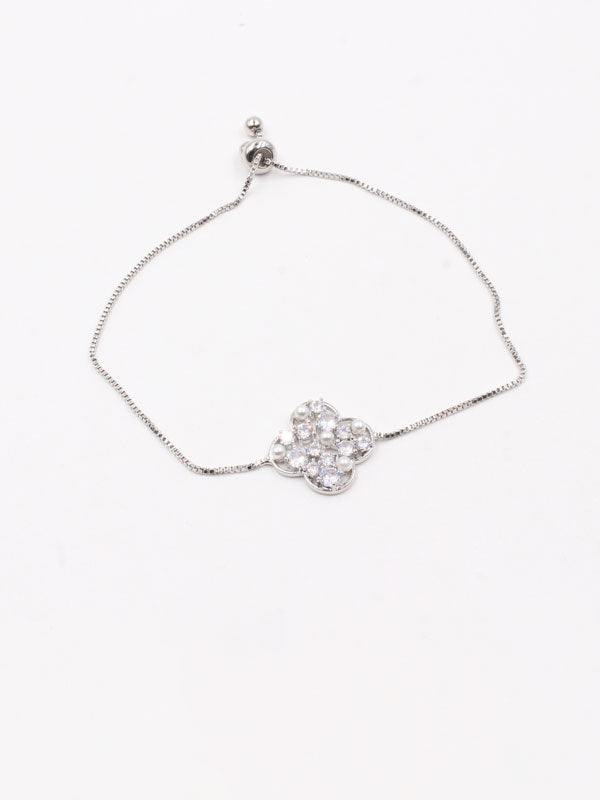 Van Cleef bracelet with pearls and zircon-اسوارة فان كليف لؤلؤ و زركون اسواره van cleef فضي