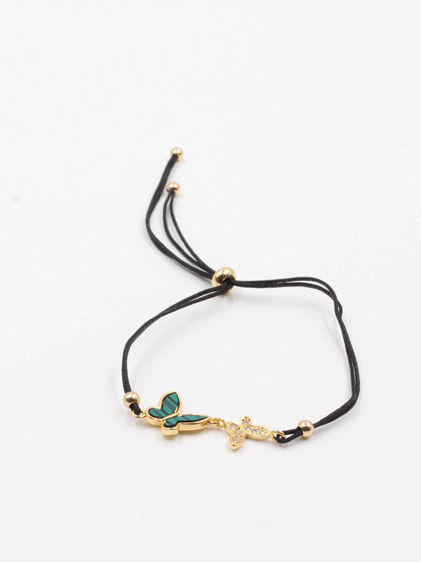 Butterfly bracelets Shell thread - أسواره فراشة خيط شيل اسواره Jewel أخضر ذهبي