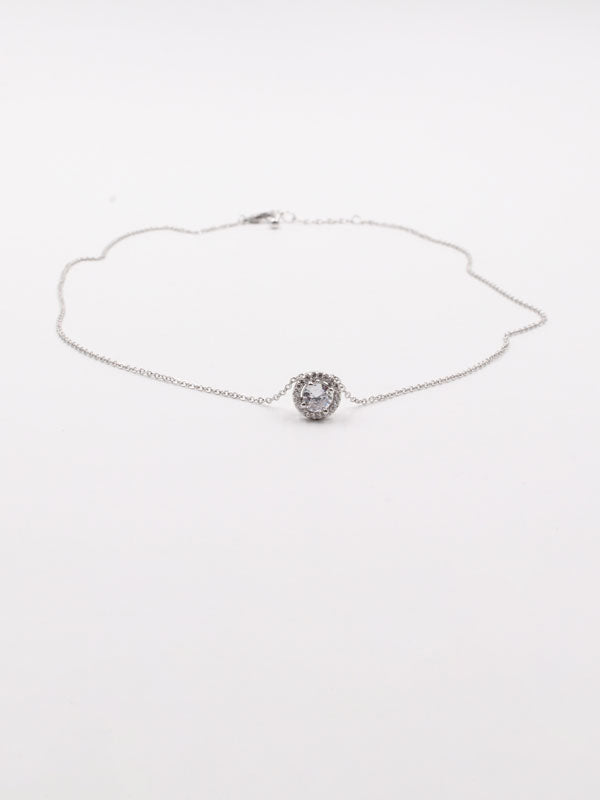 سلسال فص ناعم زركون سلسال Jewel فضي