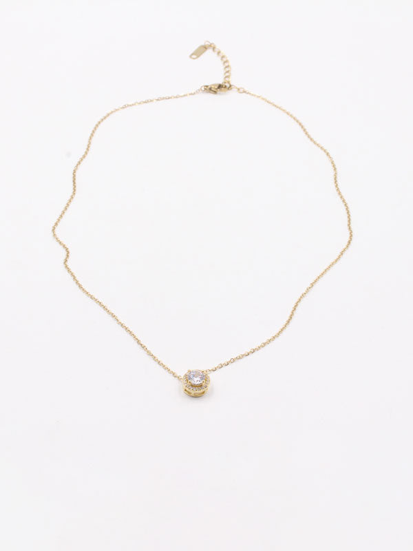 سلسال فص ناعم زركون سلسال Jewel ذهبي