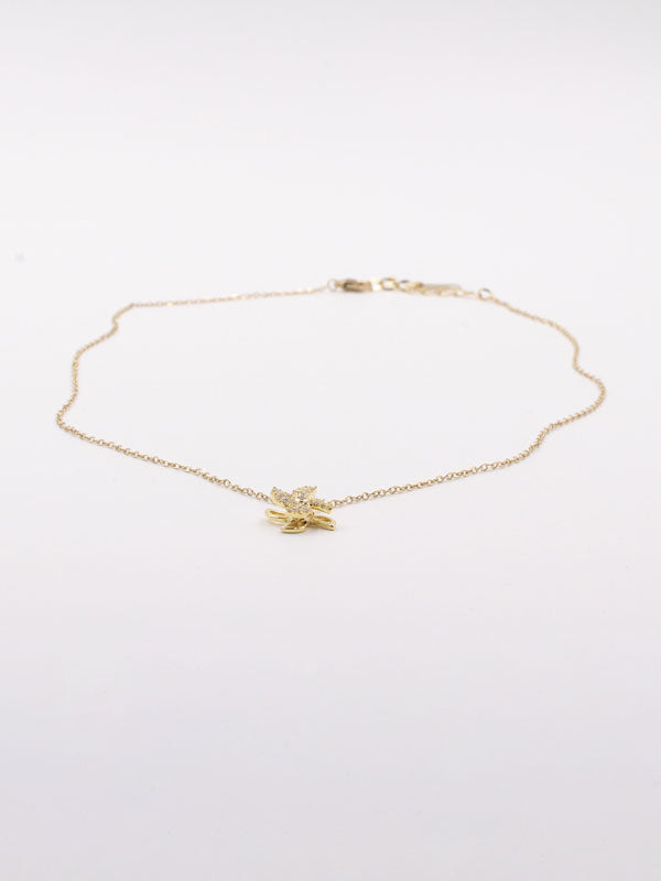 سلسال الوردة المتحركة صغير سلسال Jewel ذهبي