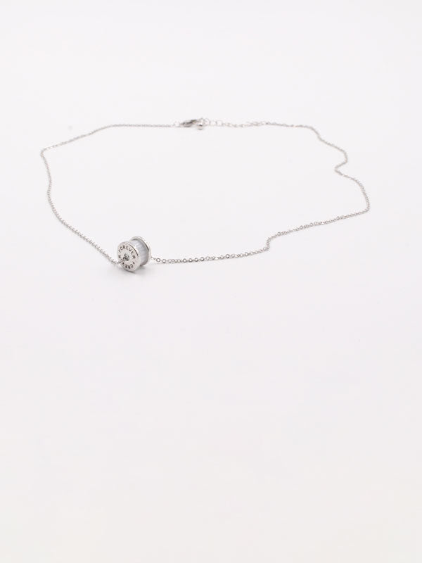 سلسال بولغاري ناعم صغير سلسال bvlgari فضي