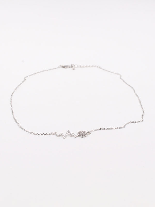 سلسال نبض قلب ناعم سلسال Jewel فضي