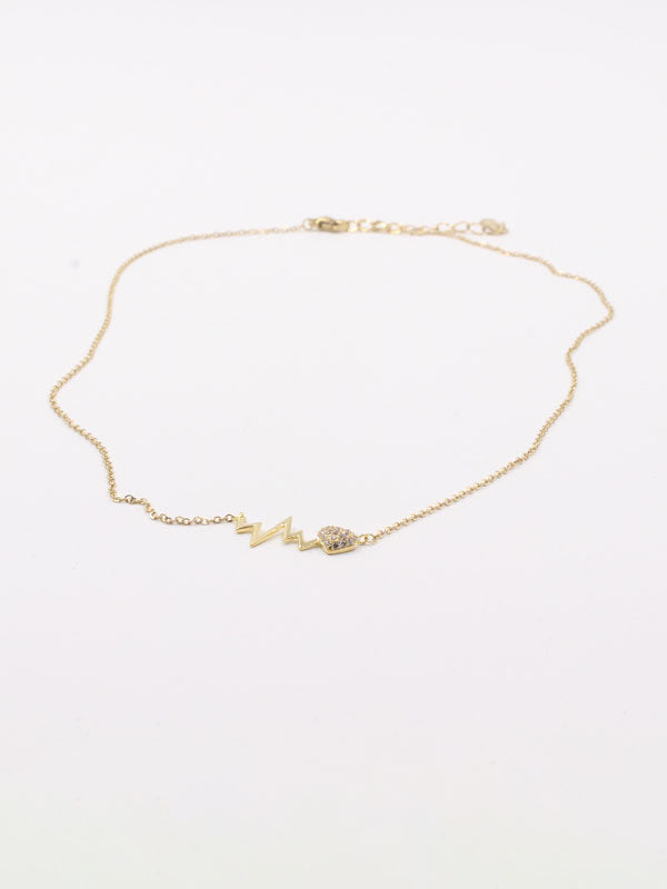 سلسال نبض قلب ناعم سلسال Jewel ذهبي