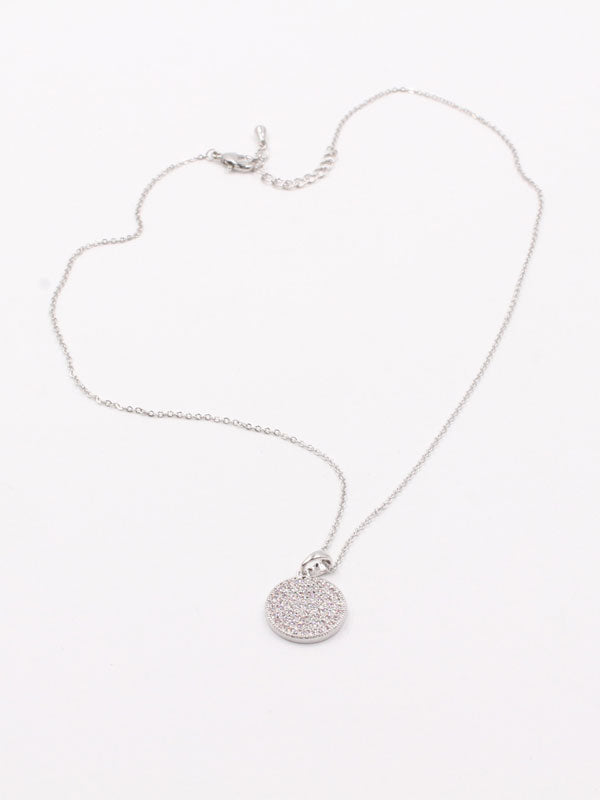 سلسال زركون فلات سيركل سلسال Jewel فضي