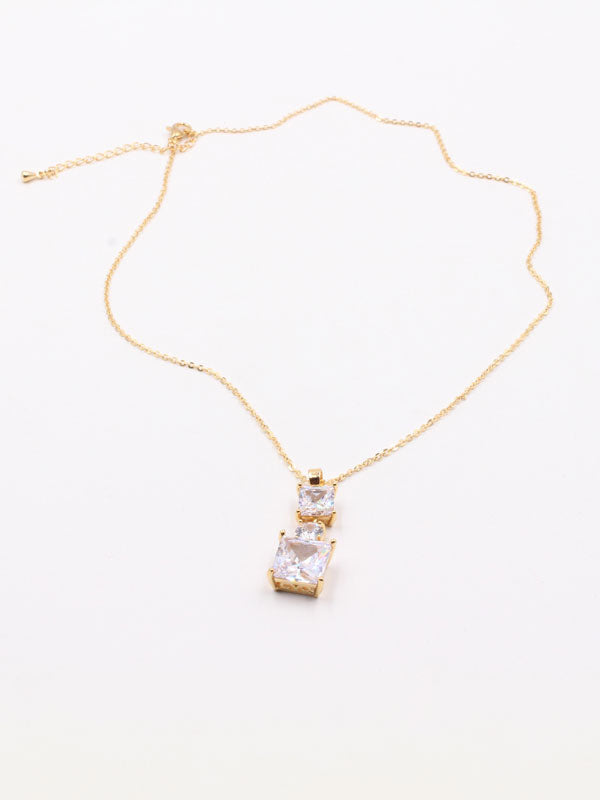 سلسال مربعات زركون سلسال Jewel ذهبي