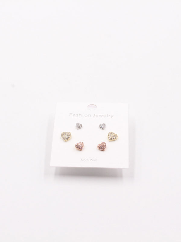 حلق قلوب مجموعة زركون حلق متوفر 1 لون