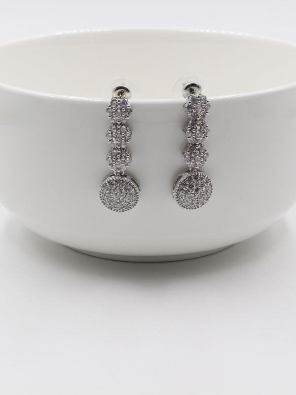 حلق سهره زركون طويل حلق متوفر 1 لون فضي