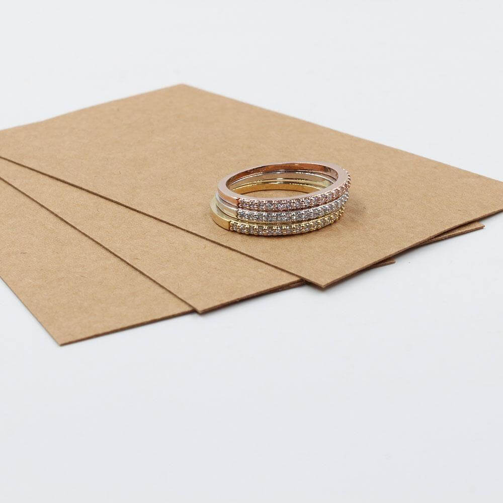 دبل هاف ستونز زركون خواتم متوفر 3 لون