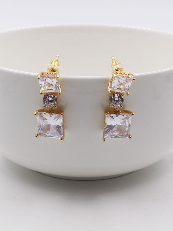 حلق سهره زركون سكويرز حلق متوفر 1 لون ذهبي