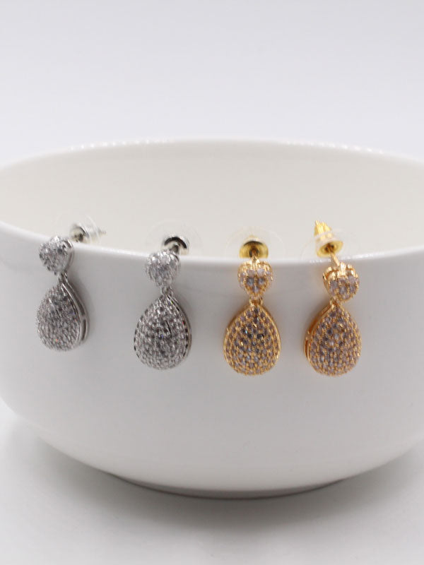 حلق دمعتين زركون صغير حلق متوفر 1 لون