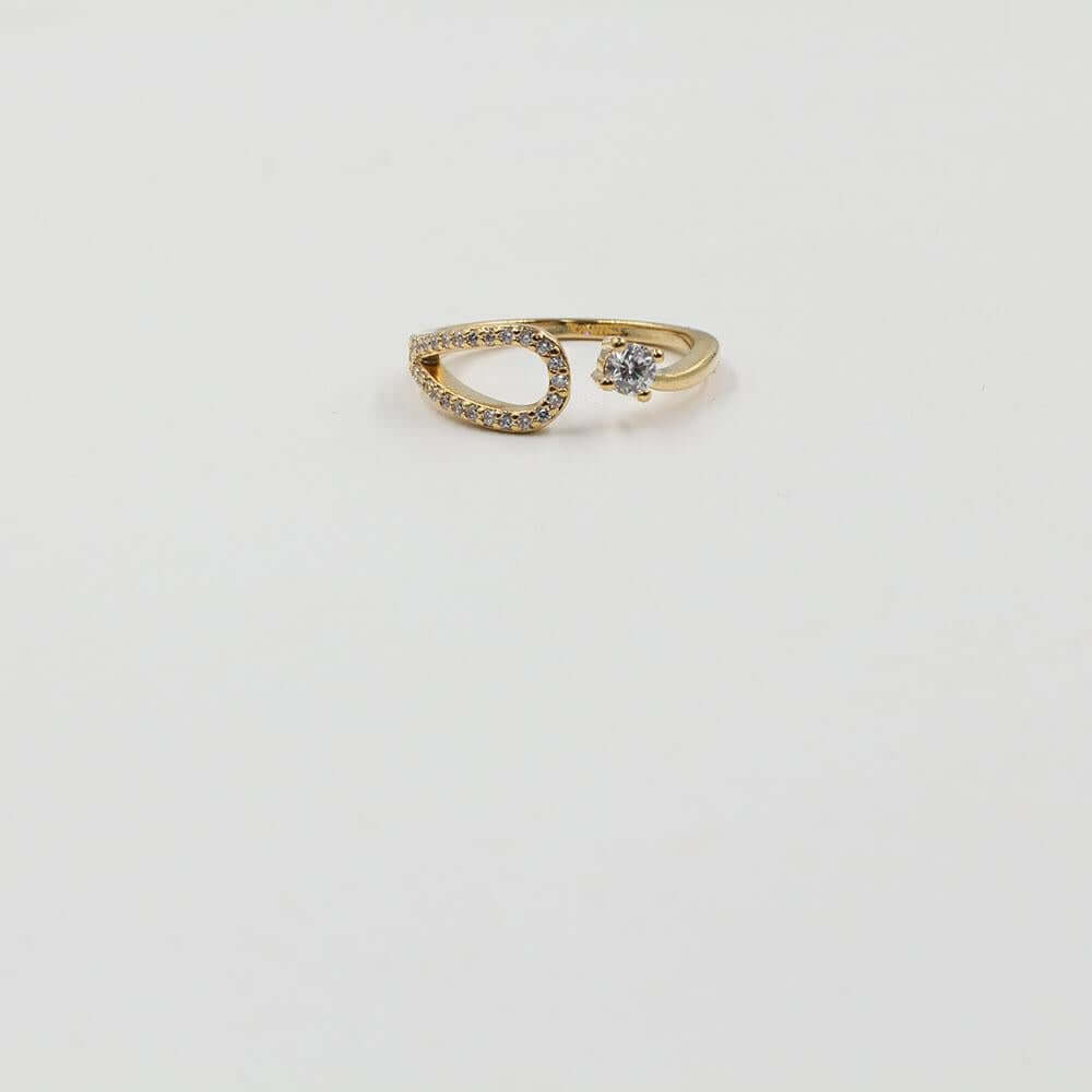 خاتم دايموند زركون خواتم متوفر 2 لون ذهبي