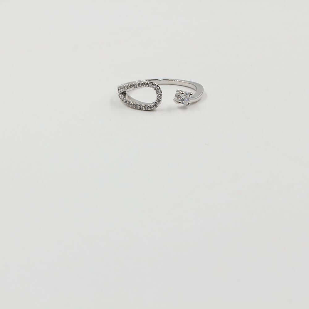 خاتم دايموند زركون خواتم متوفر 2 لون فضي