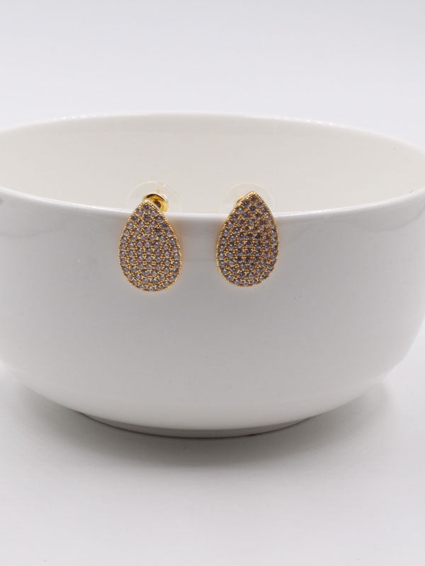 حلق دمعة زركون حلق متوفر 1 لون ذهبي