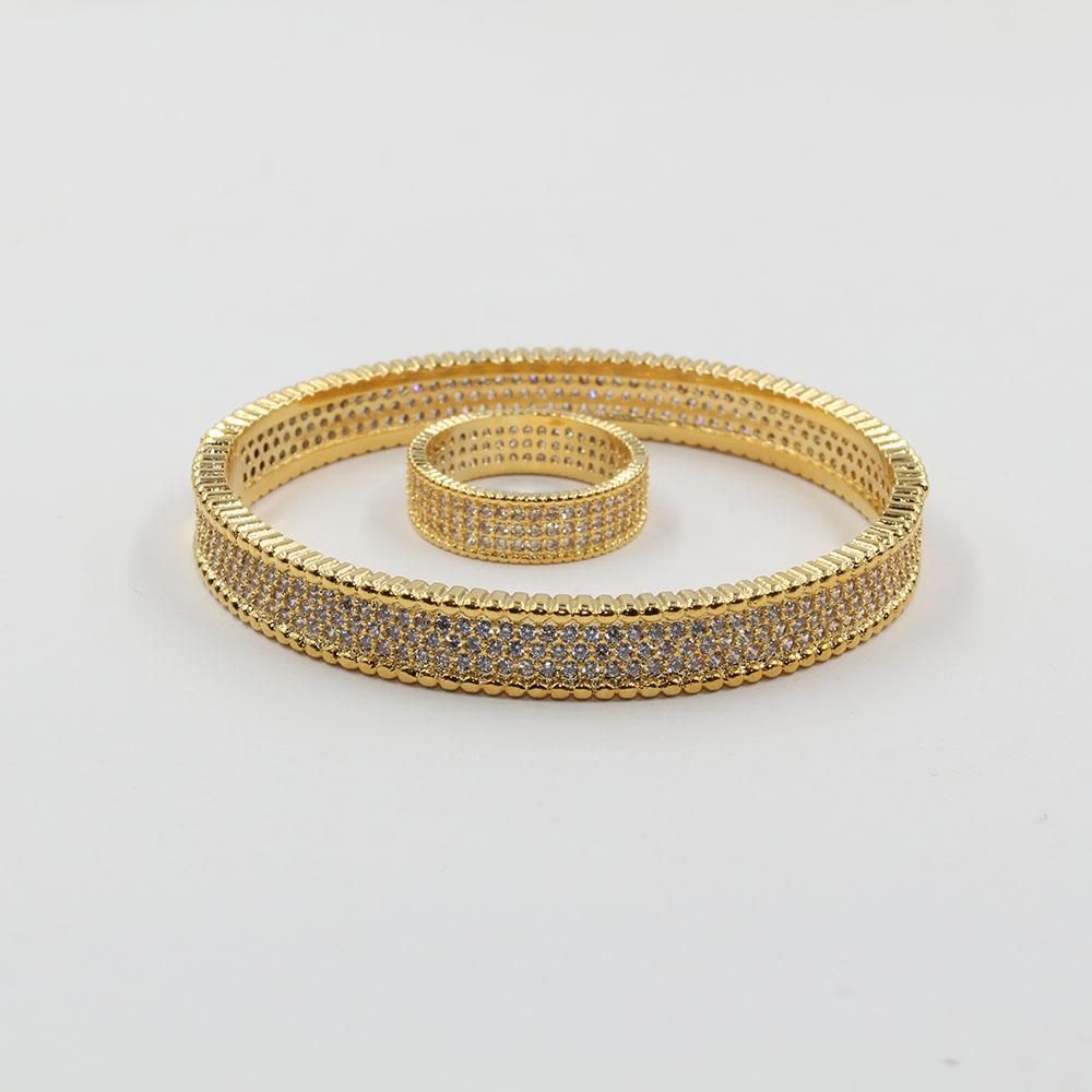 طقم فان كليف اسواره وخاتم زركون اسواره متوفر 2 لون ذهبي 8