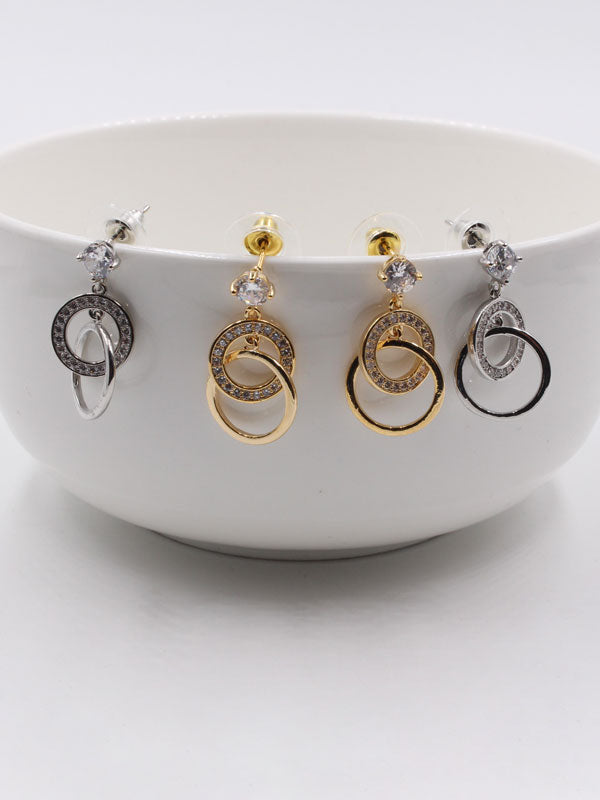 حلق دوائر زركون حلق متوفر 1 لون