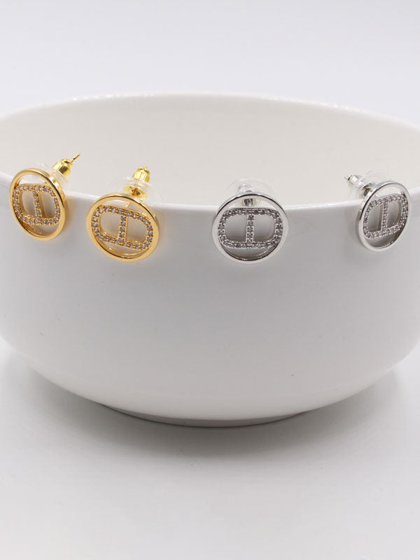 حلق ديور مدور زركون حلق dior