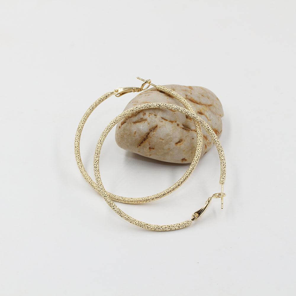 حلق مدور شاين كبير حلق متوفر 2 لون ذهبي