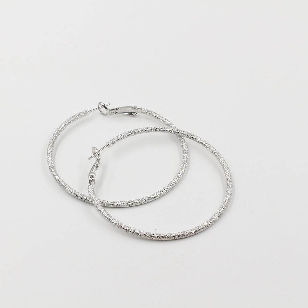 حلق مدور شاين كبير حلق متوفر 2 لون فضي