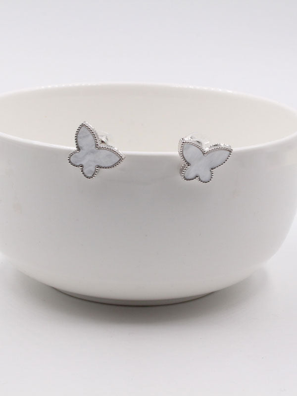 حلق فان كليف فراشة شيل حلق van cleef فضي