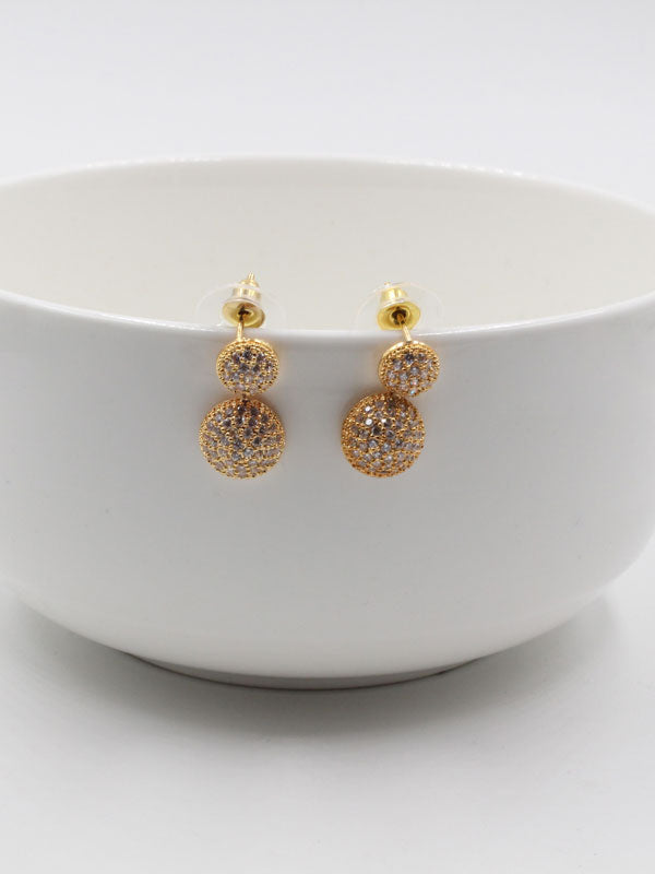 حلق مدور زركون سهره صغير حلق متوفر 1 لون ذهبي