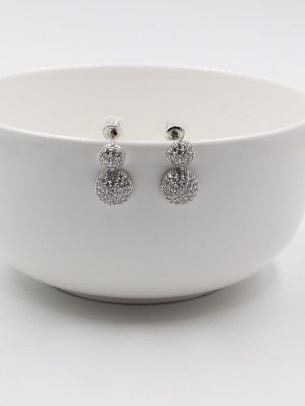 حلق مدور زركون سهره صغير حلق متوفر 1 لون فضي