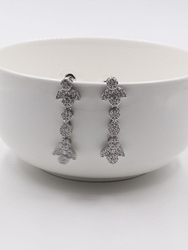 حلق زركون سهره طويل حلق متوفر 1 لون فضي