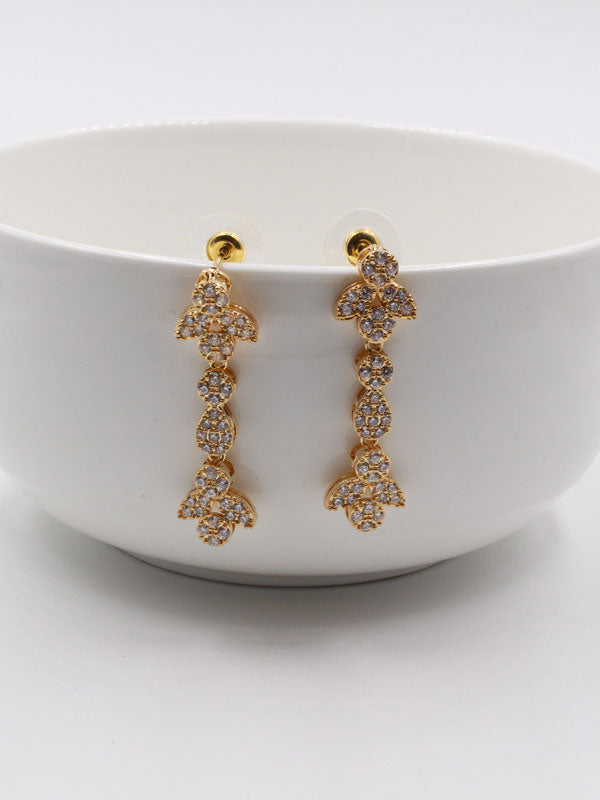 حلق زركون سهره طويل حلق متوفر 1 لون ذهبي