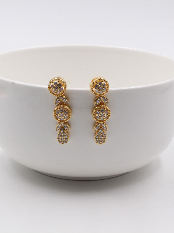 حلق زركون سهره طويل دوائر حلق متوفر 1 لون ذهبي