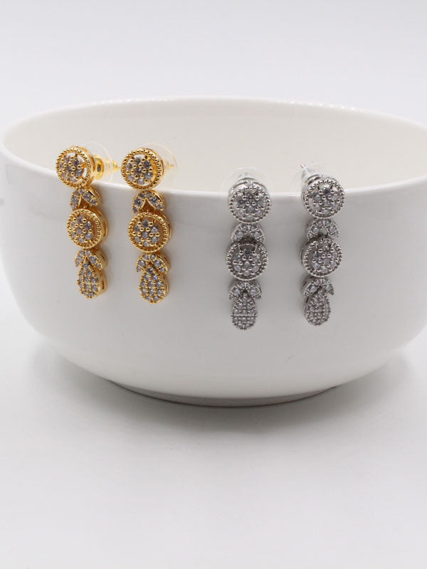 حلق زركون سهره طويل دوائر حلق متوفر 1 لون