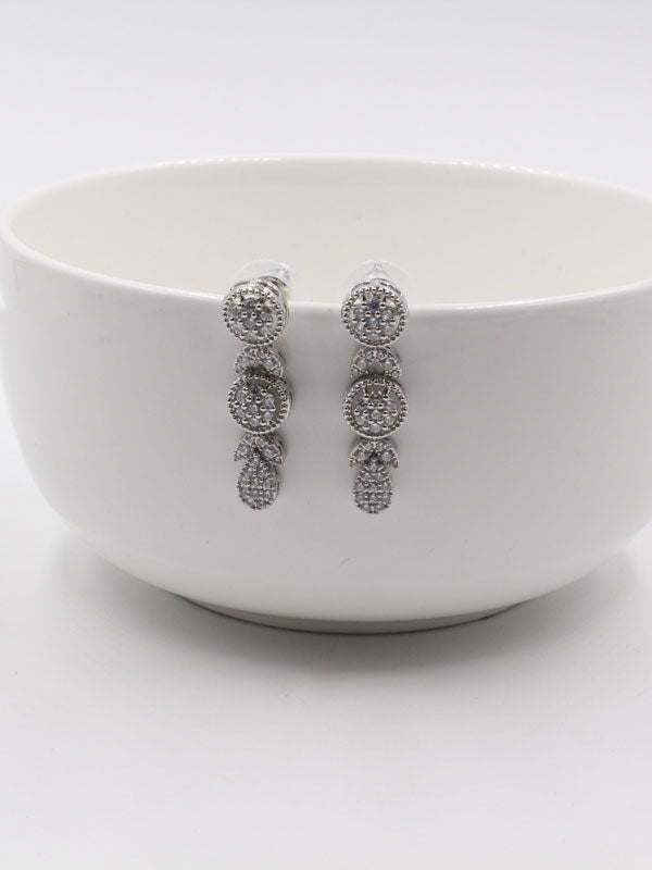 حلق زركون سهره طويل دوائر حلق متوفر 1 لون فضي