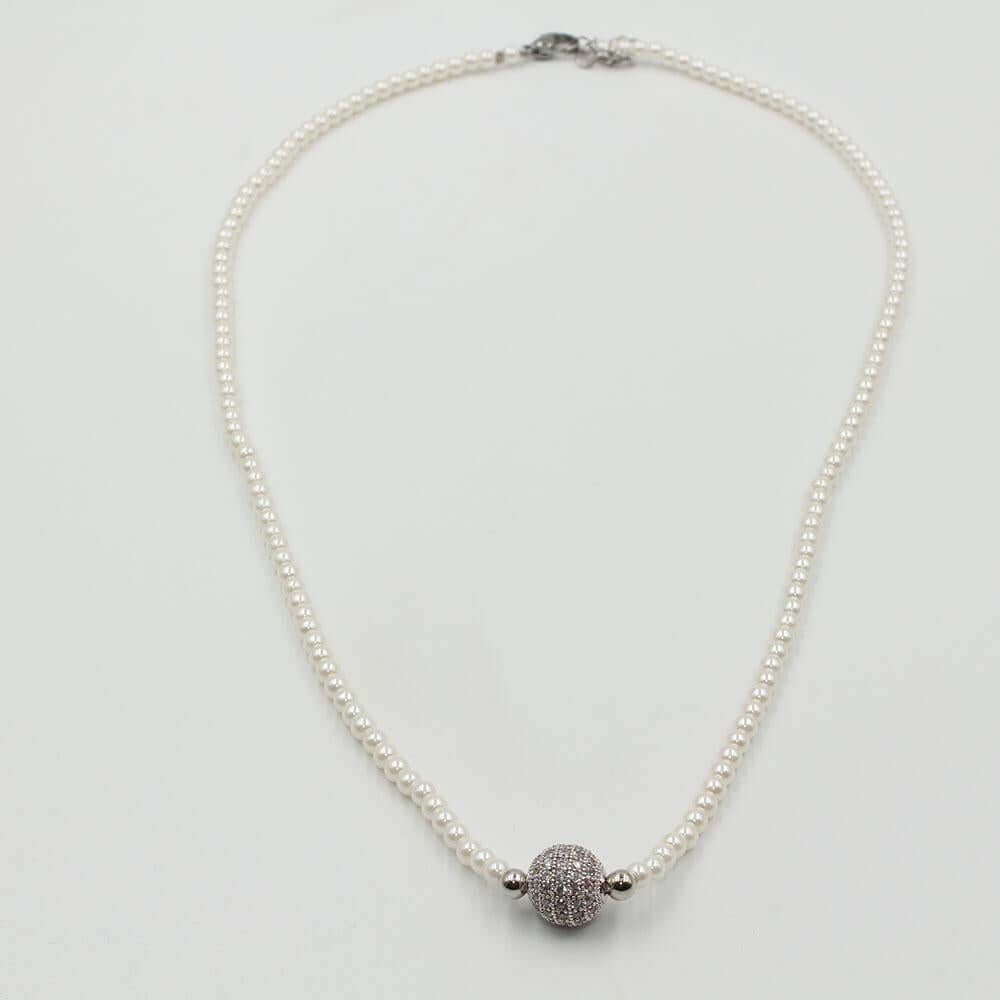 سلسال بولز لولو مرصع زركون سلسال متوفر 3 لون فضي