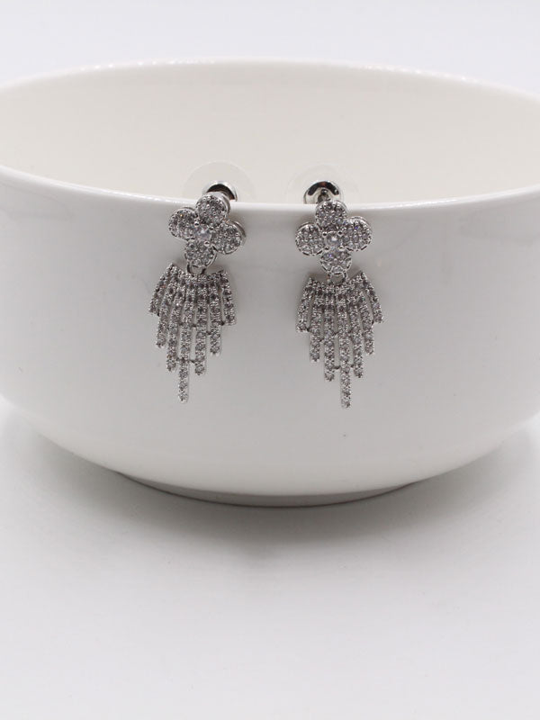 حلق سهره زركون الثريا حلق متوفر 1 لون فضي