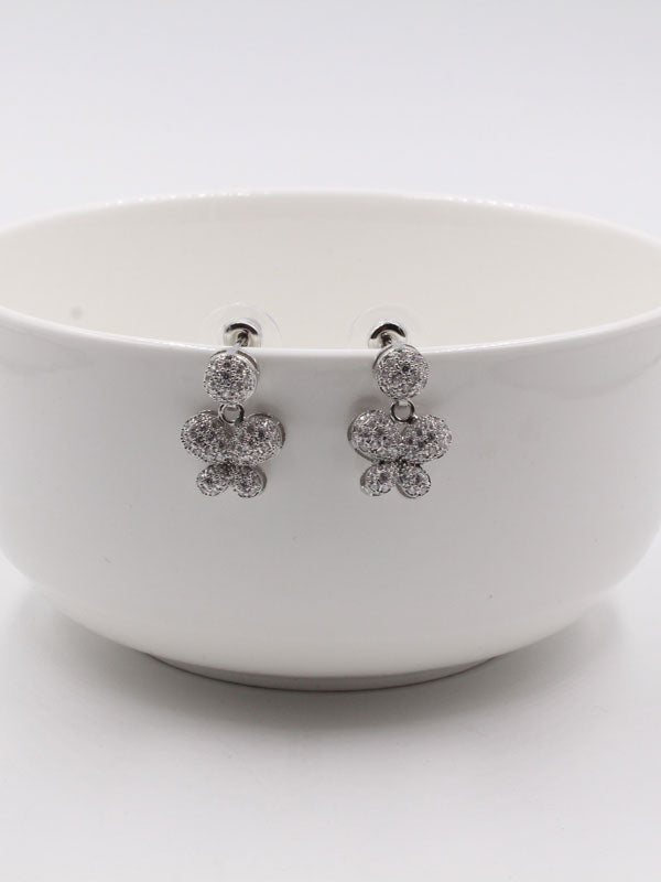 حلق زركون سهره فراشة حلق متوفر 1 لون فضي